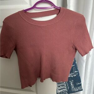 Pink knit open back t-shirt from dynamite
